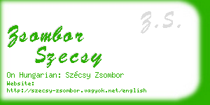 zsombor szecsy business card