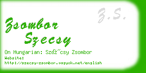 zsombor szecsy business card